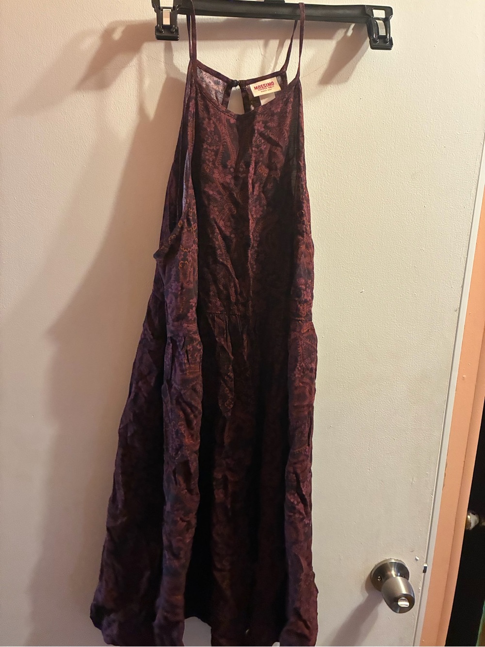 Women's Sleeveless maroon Paisley dress